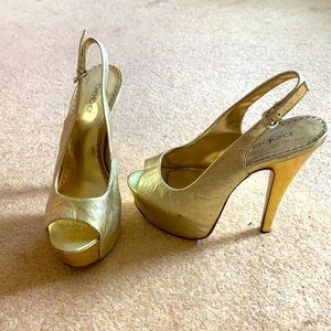 Metallic gold Bebe heel
